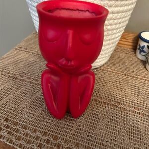 Red pondering face head resin succulent air plant planter